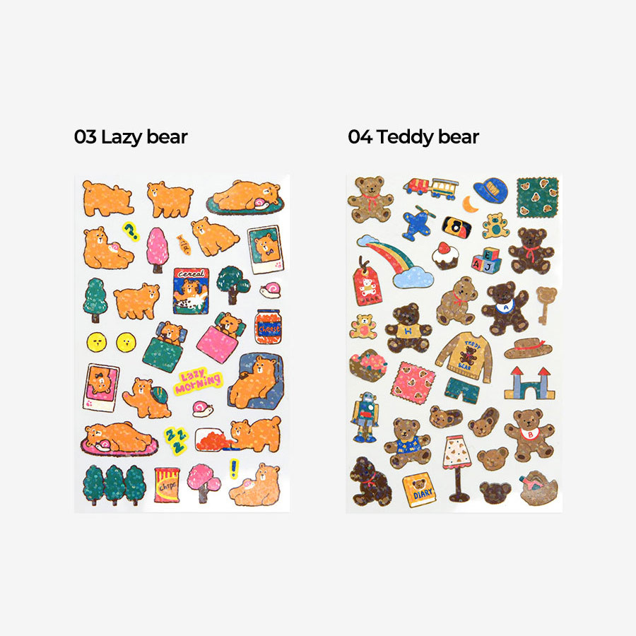 Set of 8 sheets - Dailylike Line Holographic Removable Sticker Set of 8 Sheets